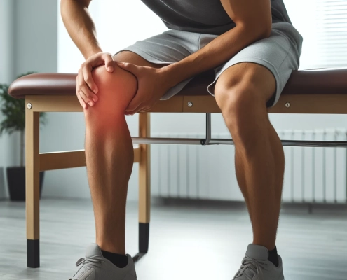 Person holding knee with knee pain